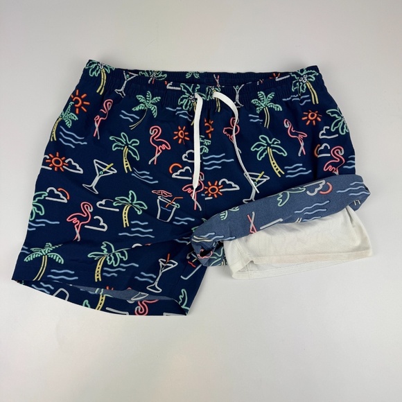 Chubbies Mens Size 2XL Compression Short Lined Swim Trunks Shorts Neon Flamingo - Picture 1 of 6